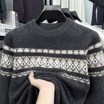 Fashion New Round Neck Pullover Mink Knitted Sweater Men