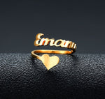 Customized Name Men Women Ring Personalized Love Heart Fashion Stainless Steel Rings Jewelry Valentine's Day Gifts