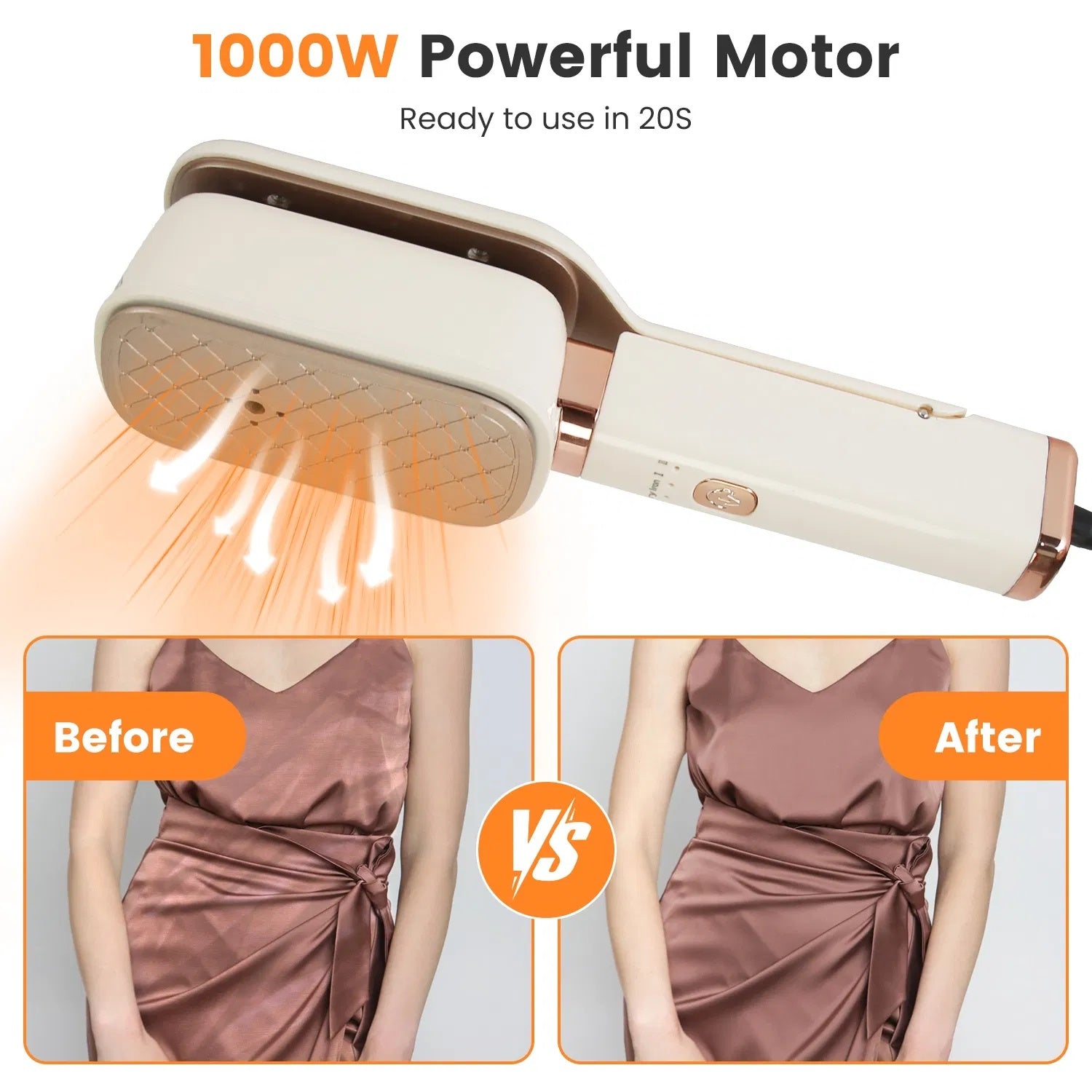 Steam Iron Press 3 In 1 Travel Steamer For Clothes With Flip Head Portable Handheld Flat Iron 1000W Wrinkles Remover Wet And Dry Ironing Garment Steamer 20S Fast Heat Up GPCT5460