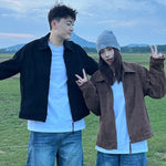 Simple Harajuku Lazy Graceful And Fashionable Artistic Suede Double Jacket Jacket