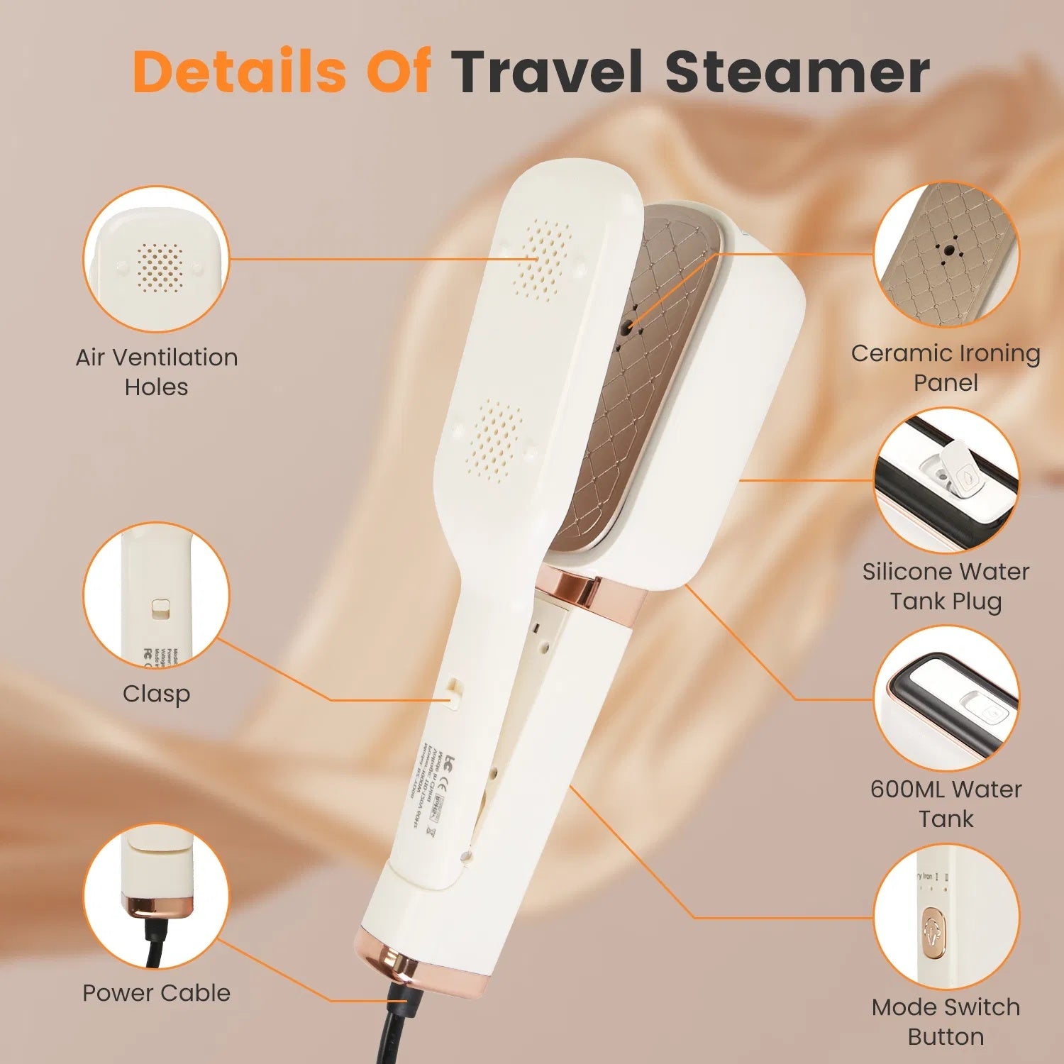 Steam Iron Press 3 In 1 Travel Steamer For Clothes With Flip Head Portable Handheld Flat Iron 1000W Wrinkles Remover Wet And Dry Ironing Garment Steamer 20S Fast Heat Up GPCT5460