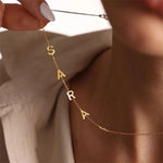 Silver Center Letter Necklace By Caitlyn Minimalist Sideways Initial Necklace Minimalist Name Necklace Perfect Gift For Mom