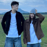 Simple Harajuku Lazy Graceful And Fashionable Artistic Suede Double Jacket Jacket